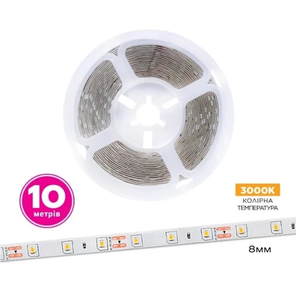 Фото - Світлодіодна стрічка ELM 2835 60LED IP20 3000K 10м (19-0013-10)